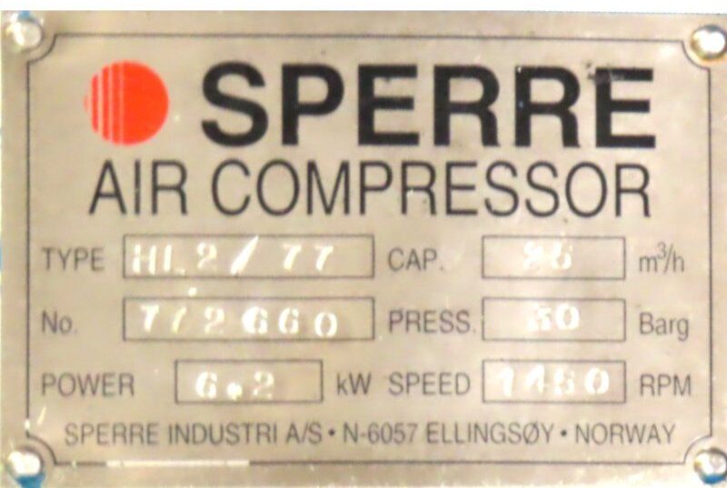 HL2-77-AIR COMPRESSOR NAME PLATE